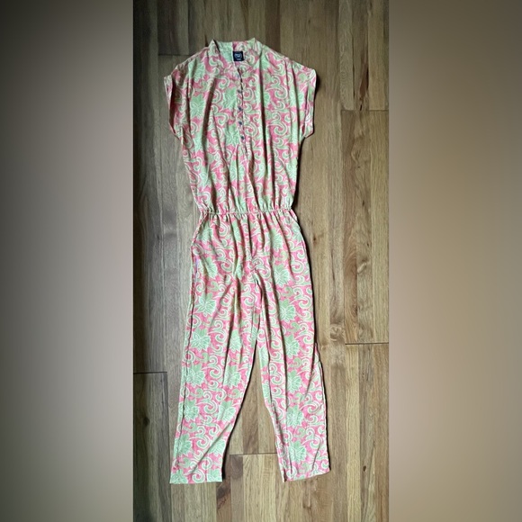 Etnic One Silk‎ Floral Jumpsuit Women’s No size Lightweight Travel Resort Beach - Picture 1 of 10